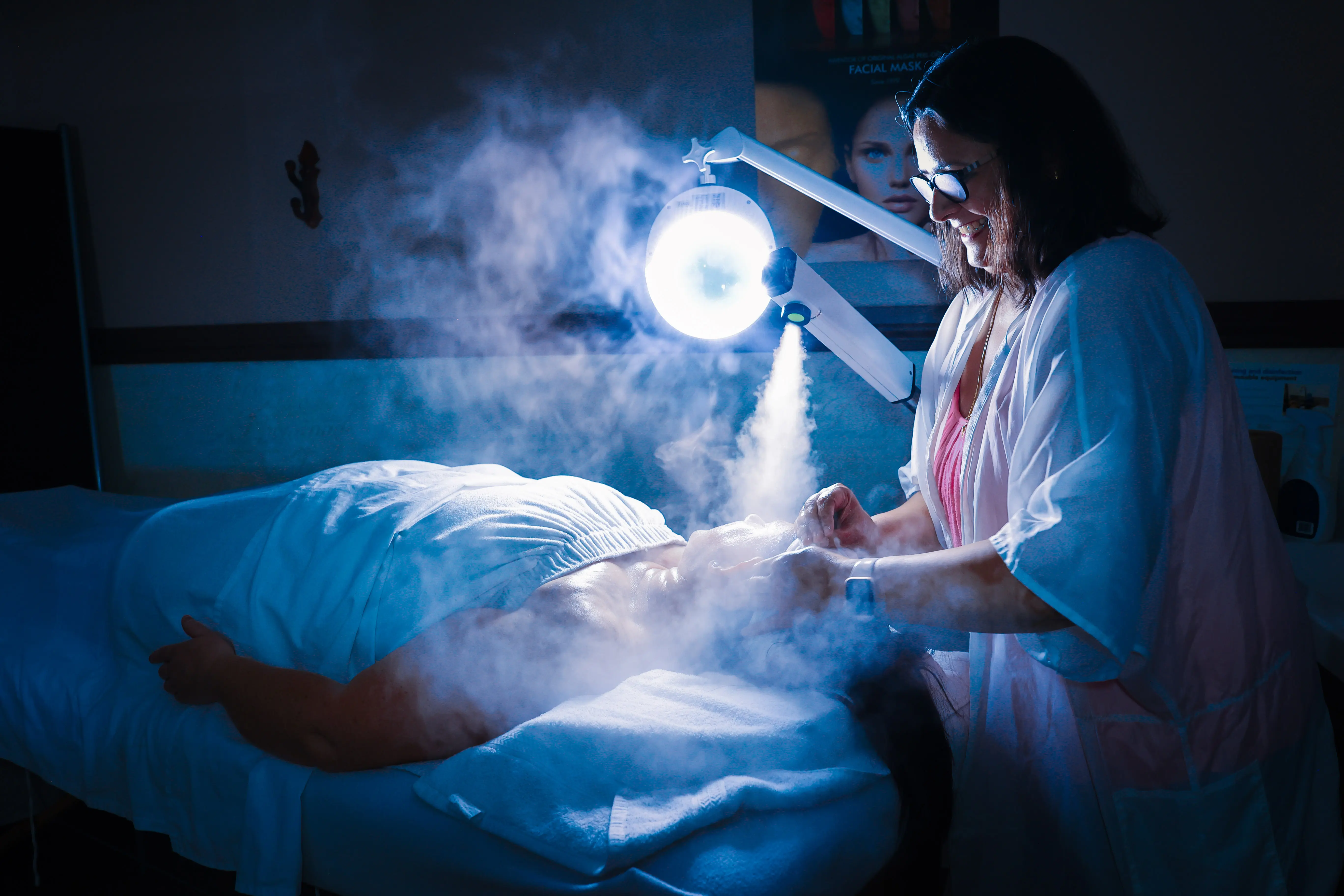 Touch N Glow esthetician caring for a guest during a facial